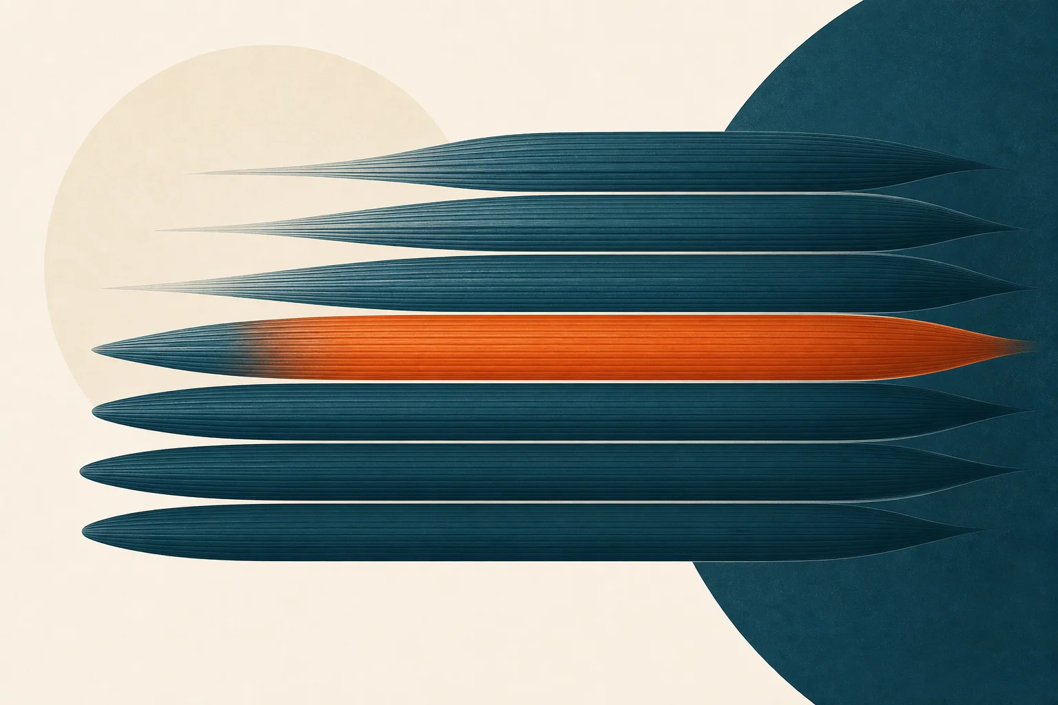 A teal muscle-fibre bundle with some thinning and one reinforced orange, illustrating muscle loss and its prevention on GLP-1 drugs.